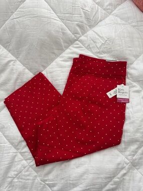 Kim Rogers Red Polka Dot Pull-On Pants with White Dots